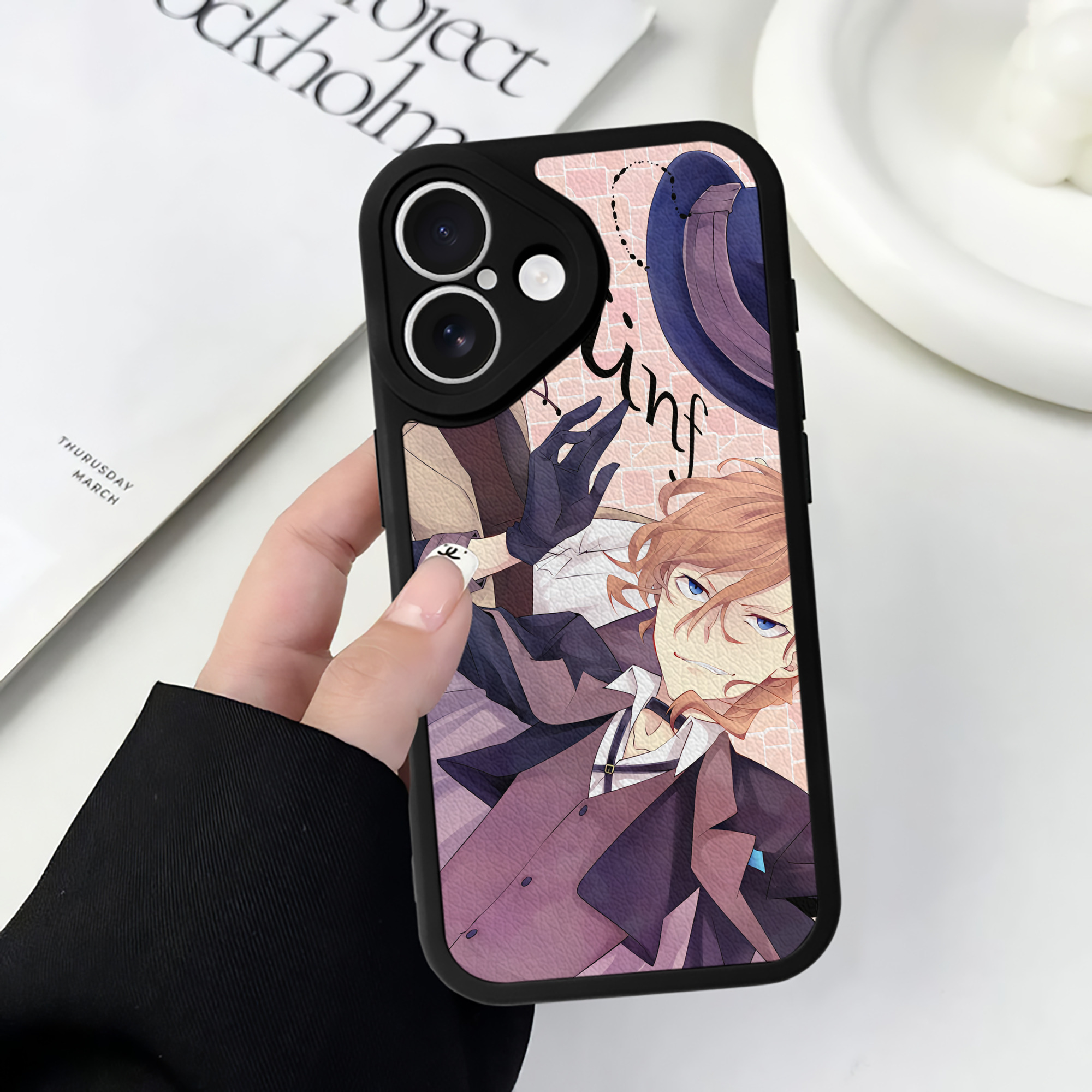 （画像用） 文豪ストレイドッグス Bungo Stray Dogs 【iPhone 16シリーズ対応】シリコンスマホケース（レザー調） 材質：シリコン
